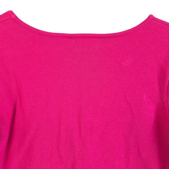NWT Liz Claiborne Womens Large Tie-Front Pink Bolero Sweater 3/4 Sleeve - Picture 6 of 8